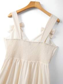 Elenzga Plus Size Women's Sweet & Elegant Bowknot Waist Camisole Dress, Summer - Apricot - View 5