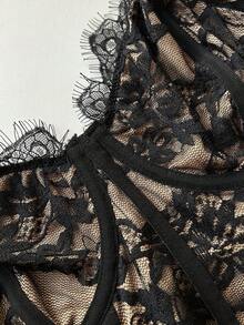 Vionelle 女士修身优雅衬衫，领口饰有蕾丝花边和缎带，搭配休闲纹理蕾丝长裤，适合约会、度假和秋冬季穿着。