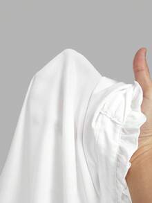 SHEIN MOD MAXI 3D蝴蝶结灯笼袖荷叶边复古宫廷风衬衫 – 节日盛装、公主风、正式场合；完美适用于度假、约会、野餐、派对、舞会、节日和生日；浪漫复古宫廷风蝴蝶结衬衫，蝴蝶结上衣，女士泡泡袖上衣，优雅灯笼袖衬衫，情人节、夏季、春季女士、嘉年华服装 - 白色 - 查看 7