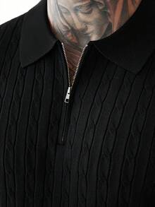 Manfinity Homme 男士休闲纯色针织衫，秋冬男士针织长袖春夏服装黑色毛衣，绞花针织毛衣男士Polo衫，男士针织衫，男士高尔夫球衫，男士服装在线春夏男士服装，男士针织衫，男士黑色Polo衫，男士针织Polo衫，男士拉链针织Polo衫，黑色长袖针织衫，男士针织衫，男士针织Polo衫，男士毛衣上衣，黑色长袖衬衫，男士黑色翻领衬衫 - 彩色 - 查看 6