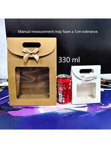 1/10/20个装 简约时尚翻盖蝴蝶结透明包装袋，礼品袋，蝴蝶装饰，鲜花包装展示袋，翻盖礼品袋，带透明窗口，小号棕色/白色礼品袋，适用于家居收纳、节日礼物、办公、婚礼回礼，是送给女朋友、朋友、老师、领导、长辈的绝佳礼物 - 彩色 - 查看 4