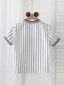 男童波点印花领结短袖衬衫，休闲场合及假日穿着，春夏款