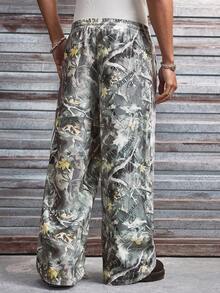 AXEPEAK 男士休闲迷彩印花抽绳腰裤 - 彩色 - 查看 2
