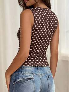 Zyxie Women's Casual Polka Dot Print Sleeveless Top, Summer - Multicolor - View 2