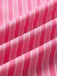 Oceva Women's Striped Floral Print Fabric Spaghetti Strap Ruffled Hem Bikini Top - Pink - View 5