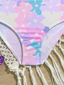 女童碎花泳衣套装 - 彩色 - 查看 5