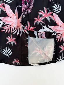 Manfinity Swimmode 男士热带印花衬衫和短裤沙滩套装 - 彩色 - 查看 4