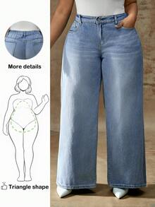 Truni 大码低腰宽松阔腿蓝色牛仔裤、堆叠女式牛仔裤、女式妈妈牛仔裤、复古喇叭裤女式牛仔裤