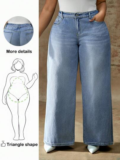 Truni 大码低腰宽松阔腿蓝色牛仔裤、堆叠女式牛仔裤、女式妈妈牛仔裤、复古喇叭裤女式牛仔裤