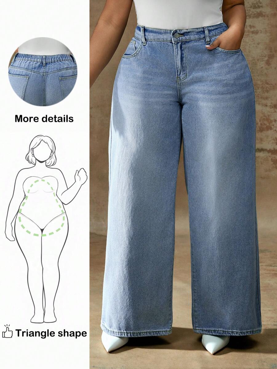 Truni 大码低腰宽松阔腿蓝色牛仔裤、堆叠女式牛仔裤、女式妈妈牛仔裤、复古喇叭裤女式牛仔裤