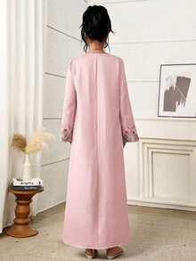 Yasmyna Đầm nữ thanh lịch in hoa, cổ vuông, tay bồng, dáng rộng phong cách Bohemian. - Hồng - Xem 6