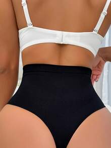 Snug Zone Women's Black High Waisted Tummy Control Shapewear Panties - Black - View 1