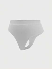SHEIN 1pc Women's Seamless Minimalist Comfortable Thong Panty - Light Grey - View 6