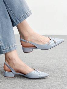 CUCCOO BIZCHIC 新款尖头简约通勤时尚平底鞋 - 淺藍色 - 查看 3