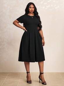 Truni 春夏秋冬优雅办公室派对新年女士连衣裙 春夏秋冬优雅办公室派对新年女士连衣裙度假装女士沙滩装女士海滩度假沙滩裙婚礼宾客连衣裙女士商务休闲女士舞会礼服 - 黑色 - 查看 4