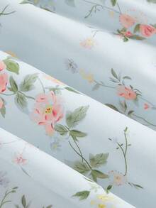 SHEIN MOD 大码碎花撞色滚边连衣裙，浪漫假日 - 淺藍色 - 查看 4