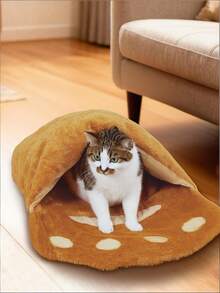 PETSIN S M L 熊掌猫窝保暖大空间水洗睡袋狗宠物床 - 棕色 - 查看 2