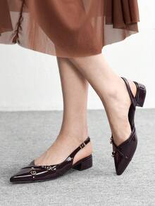 CUCCOO BIZCHIC New Design Pointed Toe Minimalist Commuting Stylish Flats Valentine's Day - Dark brown - View 5
