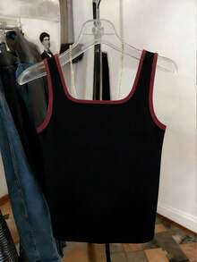 Resyla Best-Selling Women's Fitted Striped Tank Top - Black - View 2