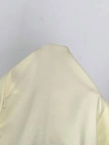 Aloruh 女士优雅缺角领收腰无袖纯色西装外套 - 淡黃色 - 查看 11