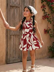 Elladie kids Vacation Casual Daily Print Sleeveless Young Girl (Small) Jumpsuit