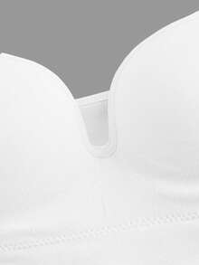 Velisys Velisys 2PCS Black And White Solid Color Thick Strap Wireless Seamless Sports Bra Pack,Summer Athleisure Gym Square Neck Built In Molded Cup Crop Tops - Multicolor - View 10