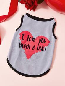 PETSIN Valentine's Day Pet Print Vest Is Suitable For Cats And Small Dogs