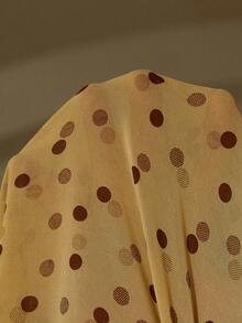 Revavyn Đầm midi dài eo thắt kiểu dáng châu Âu, họa tiết chấm bi màu nước thời trang, thích hợp cho mùa thu/đông. - Nhiều màu - Xem 7