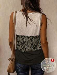 INAWLY Áo hai dây dáng rộng phối họa tiết da báo, phong cách đường phố sành điệu mùa hè dành cho nữ. - Nhiều màu - Xem 2