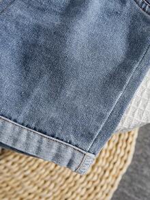 Bubblio 2件套男婴可爱卡通印花针织短袖T恤和弹力腰蓝色牛仔短裤套装，夏季 - 彩色 - 查看 9