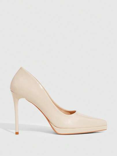 CUCCOO SZL Damskor Dam Spetsiga Tunna Högklackade Vattenbord Aprikosfärgade Damhögklackade Skor Bröllopsfest Bankett Nattklubb Snygga Enkla Högklackade Damskor