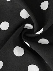 Sunnyshic Abito sexy con spacco alto e stampa a pois per donne taglie forti - nero - Visualizzare 7