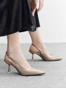 CUCCOO BIZCHIC Women's Fashion Versatile Pointed Toe Buckle Pumps Valentine's Day - Bronze - View 1