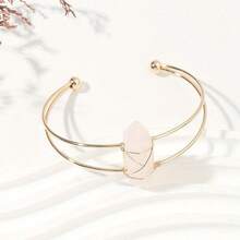 Cirelle 天然石六边形手镯 – 开口式，金属丝缠绕，时尚宝石手链，女士佳选，节日及派对礼物之选 - 彩色 - 查看 8