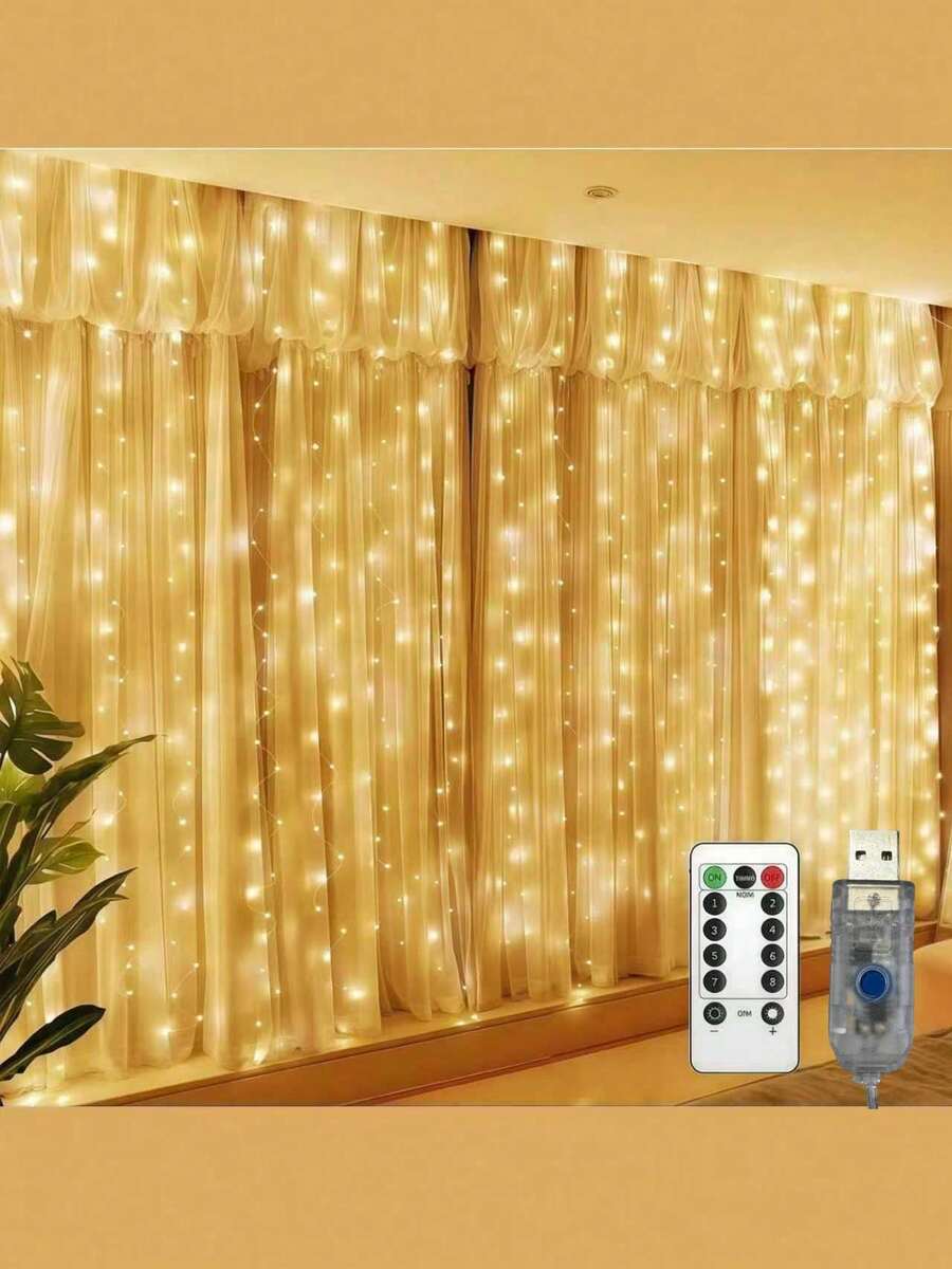 LED Light String, Includes 1 Remote Control. Suitable For Wedding And Holiday Decoration Lighting, Home Decor, And Room Arrangement. - White - View 1