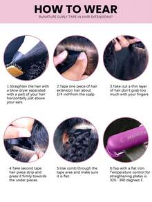 20pcs Water Wave Natural Black Color Human Hair Tape Hair Extension 50G Tape In Hair Tape Ins Hair Extensions Remy Human Hair Extensions - Natural Black - View 8