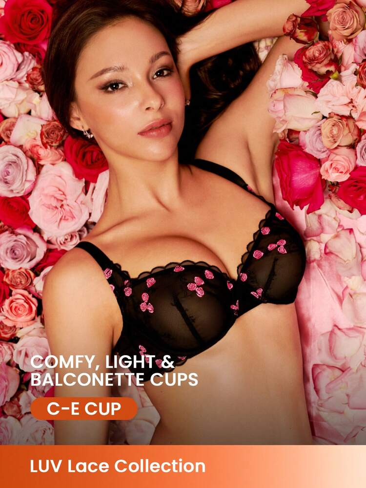 Embroidered Balconette Unlined Bra