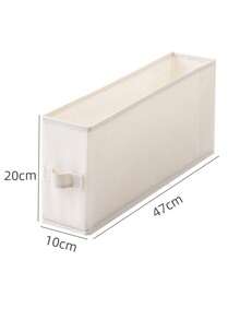 1pc Solid Color Narrow Long Gap Fabric Storage Box Drawer Style Wardrobe Clothes Organizer Rectangle Bin For Home Bedroom Closet Spring Cleaning Holiday Housewarming Gift - Beige - View 16
