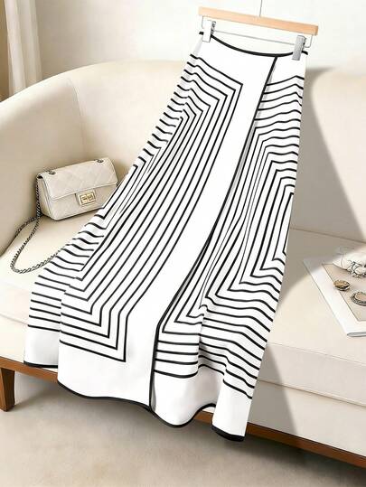 GlowEve CURVE Plus Size Women Casual Geometric Pattern Beach Vacation Skirt