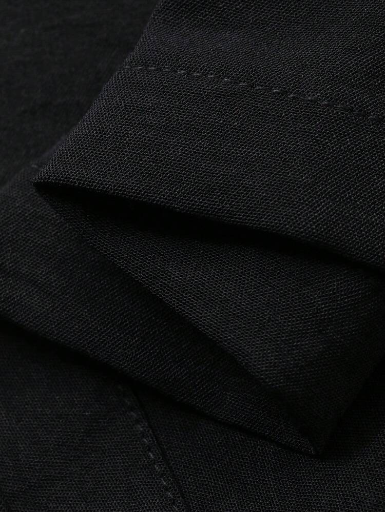 Women's Casual Solid Color Draped Neck Fitted Top And Wide Leg Pants 2 Pieces Set, Summer