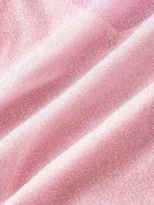 SHEIN MOD Áo kiểu dáng cỡ lớn mùa xuân/hè màu hồng phối chỉ kim loại, cổ cao, thanh lịch và lãng mạn, tối giản, hơi xuyên thấu, đơn giản. - Hồng - Xem 5