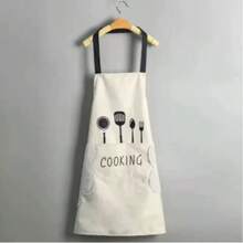 Durable Kitchen And Home Cooking Waterproof, Oil Resistant, And Stain Resistant Apron - Waterproof, Oil Resistant, With Pockets - Neutral Kitchen Set, Providing Fashionable Protection For Cooking Enthusiasts - Multicolor - View 4