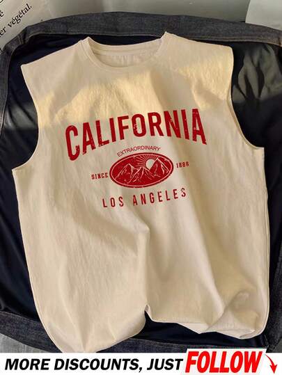 Manfinity Joysei 卡其色字母印花男式背心