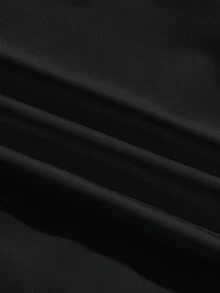 Attitoon 女士休闲时尚学院风徽章及23号印花翻领长袖T恤，修身秋冬内搭，黑色 - 黑色 - 查看 7