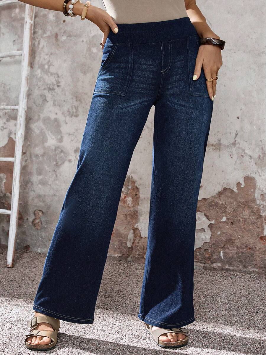 EMERY ROSE Women's Casual Loose Straight Leg Jeans,Valentine's Day,Summer,Carnival,Beach,Party,Elegant Party Dress,Going Out - Blue - View 1