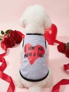 PETSIN Valentine's Day Pet Print Vest Is Suitable For Cats And Small Dogs