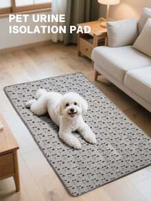 1片灰色骨头和爪印图案防水宠物垫，防滑，可水洗，可重复使用，适用于小型/中型/大型猫狗 - 灰色 - 查看 8