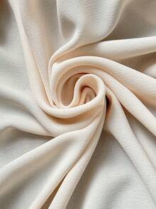 GlowEve 女士优雅简约V领无袖荷叶边收腰修身休闲连衣裙，适合夏季通勤 - 杏色 - 查看 7