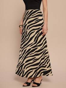 Women's Fashion Zebra Print Skirt, Summer Maxi Women - Multicolor - View 4
