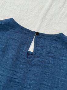 EMERY ROSE Women's Casual Round Neck Sleeveless Top And Shorts Set, Loose Fit Two Pieces Outfit - Blue - View 5